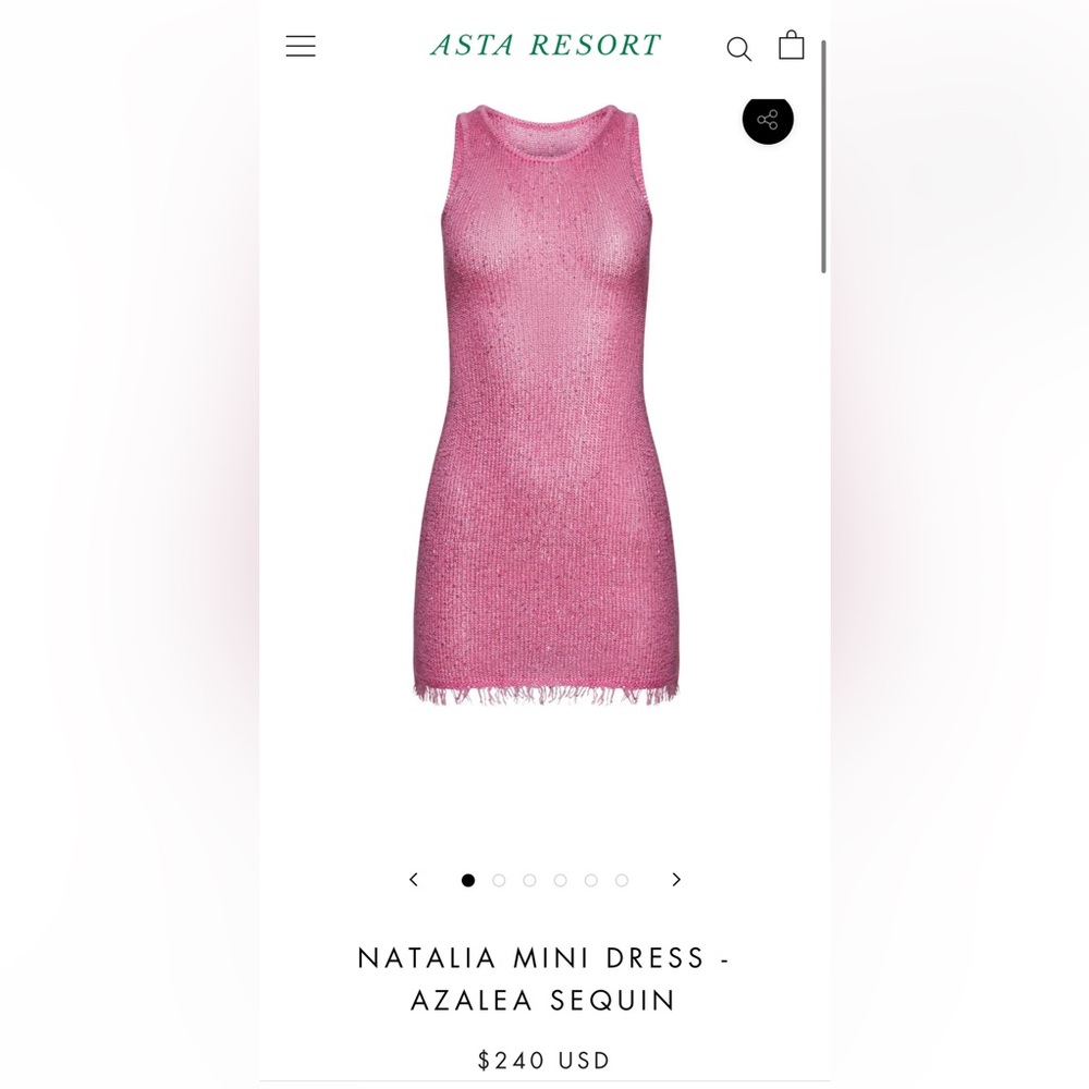 The Natalia Mini Dress - Pink. Size M